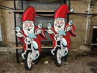 Kerstman op motor (2x) - afbeelding 1 van  1