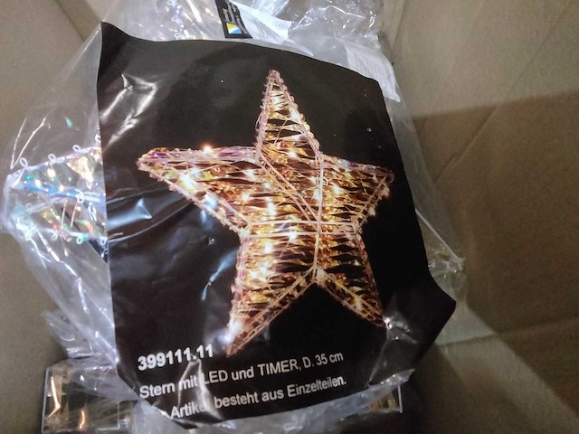 Kerstster met ledverlichting. (7x) - afbeelding 1 van  3