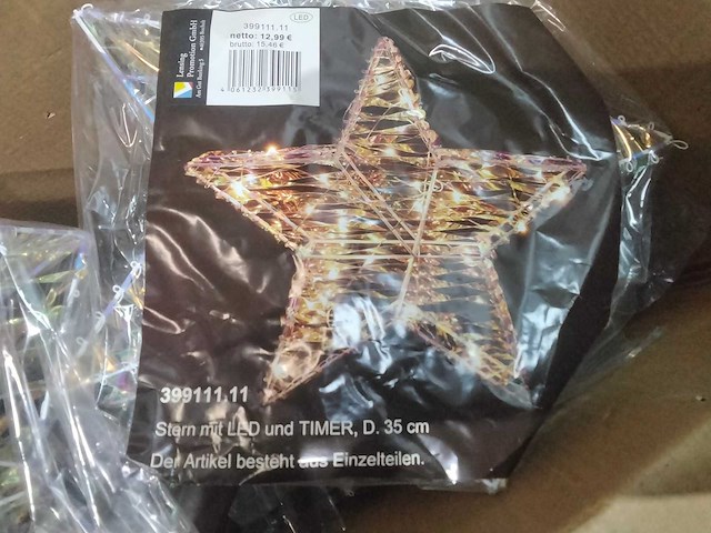 Kerstster op batterij met timer (9x) - afbeelding 1 van  3