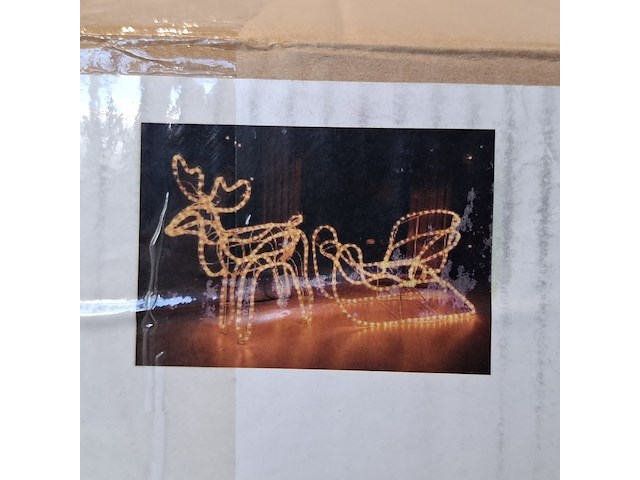 Kerstverlichting, rendier met slee - afbeelding 1 van  4