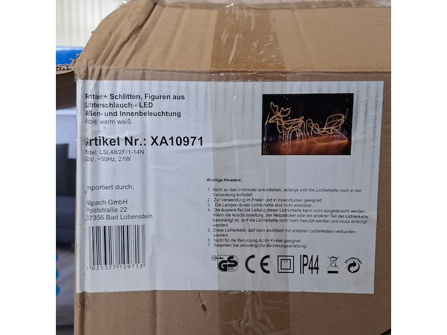 Kerstverlichting, rendier met slee - afbeelding 2 van  4