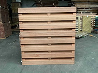 Keruing hardhouten tuinscherm toog geschaafd - 180x180 cm (2x) - afbeelding 2 van  4