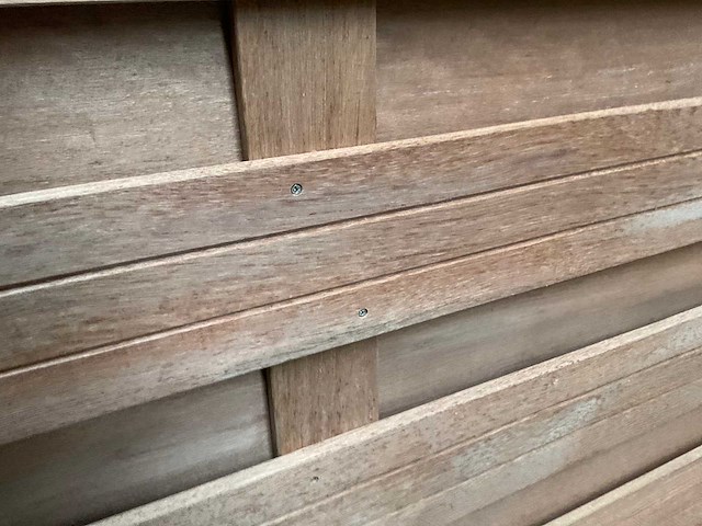 Keruing hardhouten tuinscherm toog geschaafd - 180x180 cm (2x) - afbeelding 4 van  4
