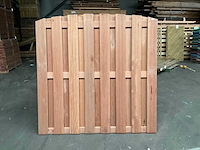 Keruing hardhouten tuinscherm toog geschaafd - 180x180 cm (4x) - afbeelding 1 van  4