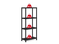 Keter kunststof opbergrek / stellingrek zwart - afbeelding 2 van  4