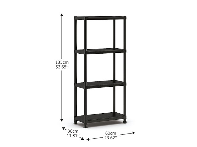 Keter kunststof opbergrek / stellingrek zwart - afbeelding 3 van  4
