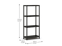 Keter kunststof opbergrek / stellingrek zwart - afbeelding 3 van  4