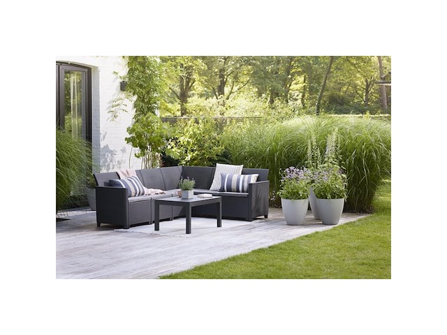 Keter marie hoek loungeset met orlando tafel grafiet - afbeelding 4 van  4