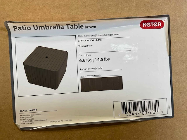 Keter | parasol tafel | 60x60 cm - afbeelding 5 van  11