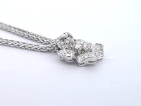 Ketting met diamanten in bloemvorm - afbeelding 5 van  9