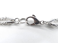 Ketting met diamanten in bloemvorm - afbeelding 7 van  9