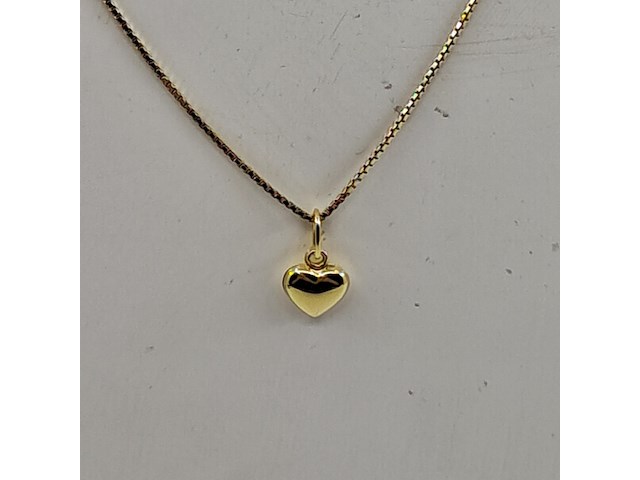 Ketting met hanger, hart, l ca. 46 cm, 14k goud - afbeelding 1 van  5