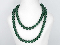 Ketting met jade en diamanten sluiting - afbeelding 4 van  6