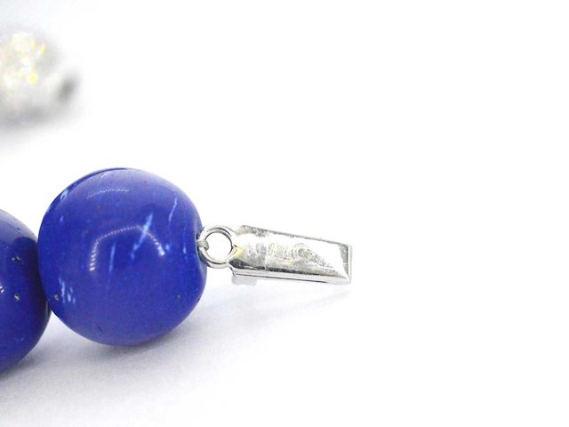 Ketting met lapis lazuli edelsteen en een diamanten sluiting - afbeelding 1 van  3
