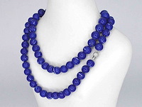 Ketting met lapis lazuli edelsteen en een diamanten sluiting - afbeelding 1 van  10