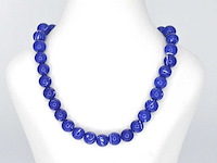 Ketting met lapis lazuli edelsteen en een diamanten sluiting - afbeelding 9 van  10
