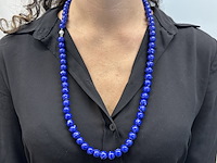 Ketting met lapis lazuli edelsteen en een diamanten sluiting - afbeelding 4 van  11