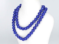 Ketting met lapis lazuli edelsteen en een diamanten sluiting - afbeelding 5 van  11