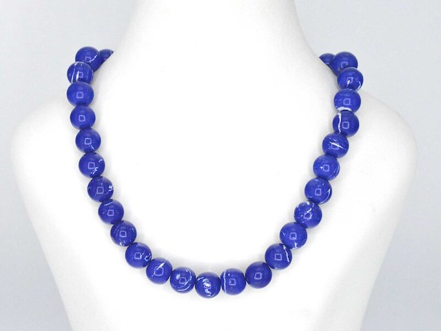 Ketting met lapis lazuli edelsteen en een diamanten sluiting - afbeelding 10 van  11