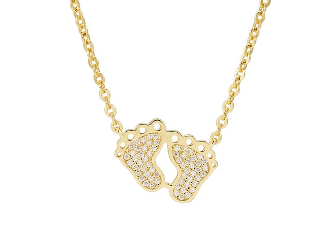 Ketting met voetjes in geel zilver - afbeelding 1 van  7
