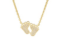 Ketting met voetjes in geel zilver - afbeelding 1 van  7