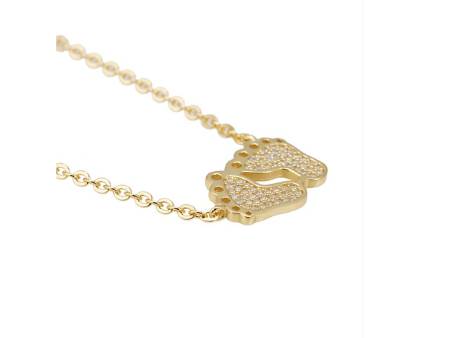 Ketting met voetjes in geel zilver - afbeelding 2 van  7