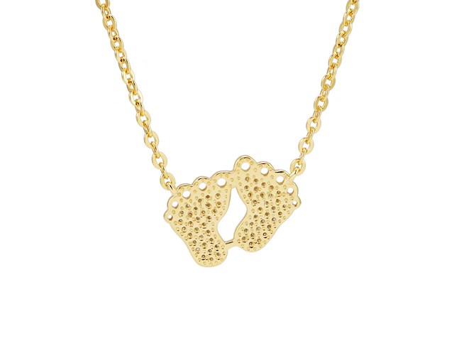 Ketting met voetjes in geel zilver - afbeelding 4 van  7