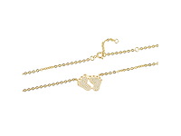 Ketting met voetjes in geel zilver - afbeelding 5 van  7