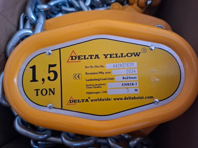 Kettingtakel, 1.5 ton delta, yellow , bouwjaar 2024 - afbeelding 3 van  4