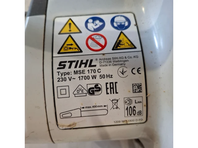 Kettingzaag - 35cm - 230v, stihl, mse 170 c-q, 2019 - afbeelding 4 van  6
