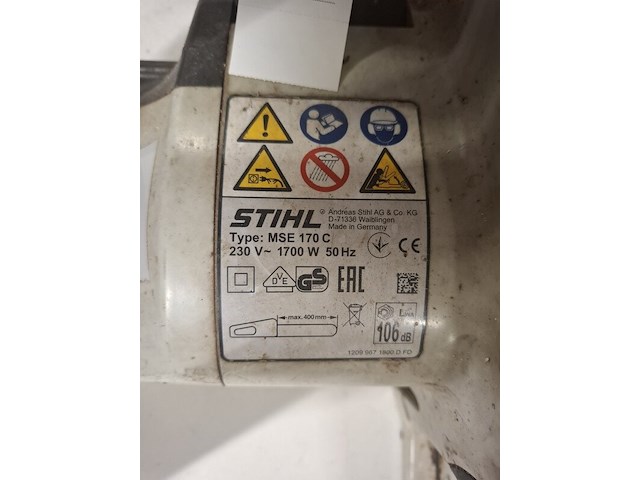 Kettingzaag - 35cm - 230v stihl, mse 170 c-q, bouwjaar 2015 - afbeelding 4 van  6