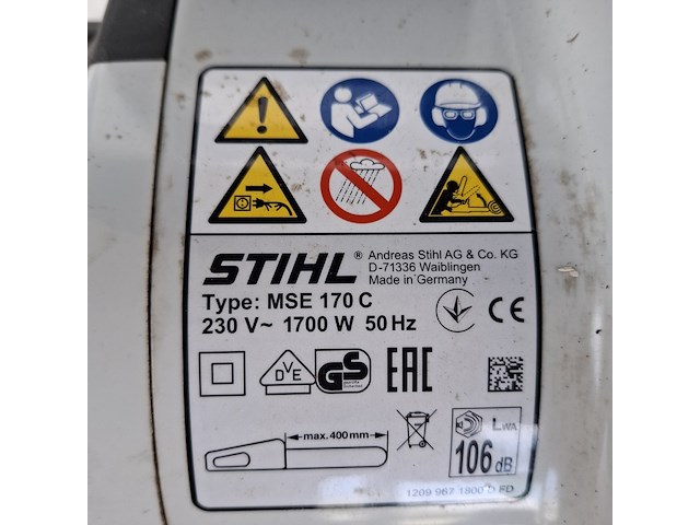Kettingzaag - 35cm - 230v stihl, mse 170 c-q, bouwjaar 2019 - afbeelding 5 van  7