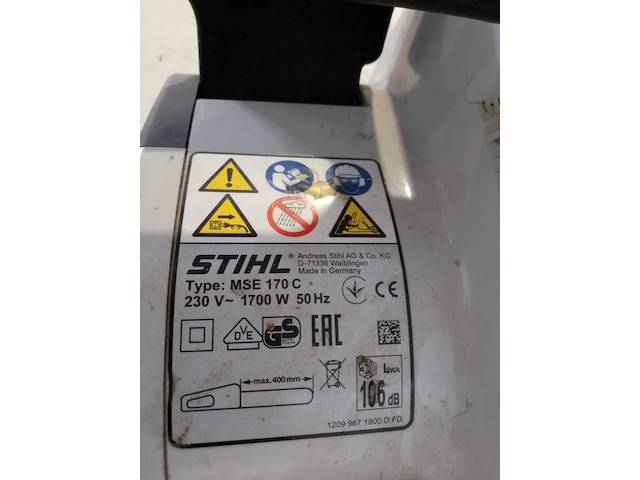 Kettingzaag 35cm 230v stihl, mse 170 c-q, bouwjaar 2017 - afbeelding 3 van  5
