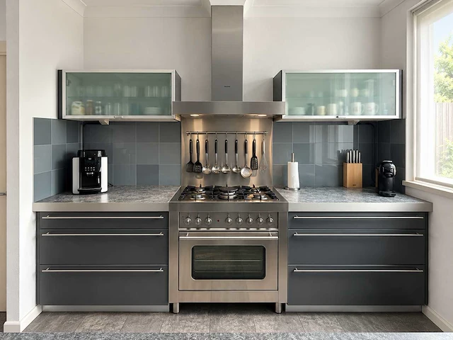 Keuken + eiland met apparatuur - afbeelding 3 van  14