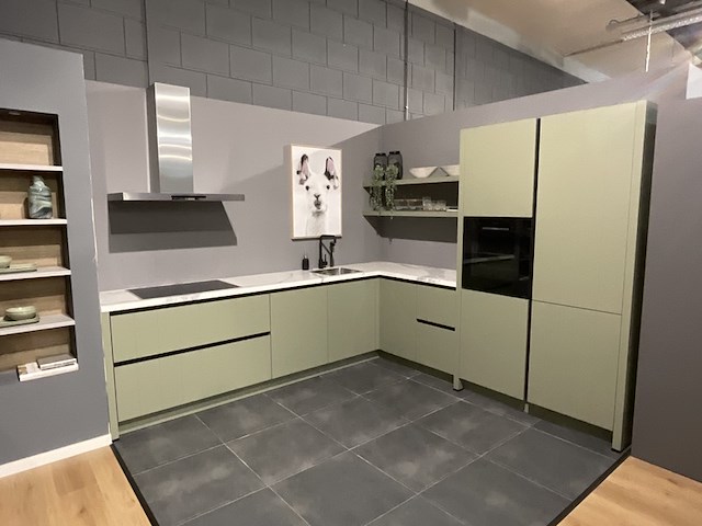 Keuken met inbouwapparatuur, cityline (dkg), gl5900 structuurlak, olijfgroen - afbeelding 1 van  13