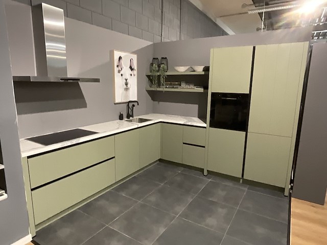 Keuken met inbouwapparatuur, cityline (dkg), gl5900 structuurlak, olijfgroen - afbeelding 6 van  13