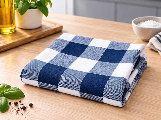 Keuken theedoek - navy- 100% katoen - 60x60cm (160x) - afbeelding 1 van  1