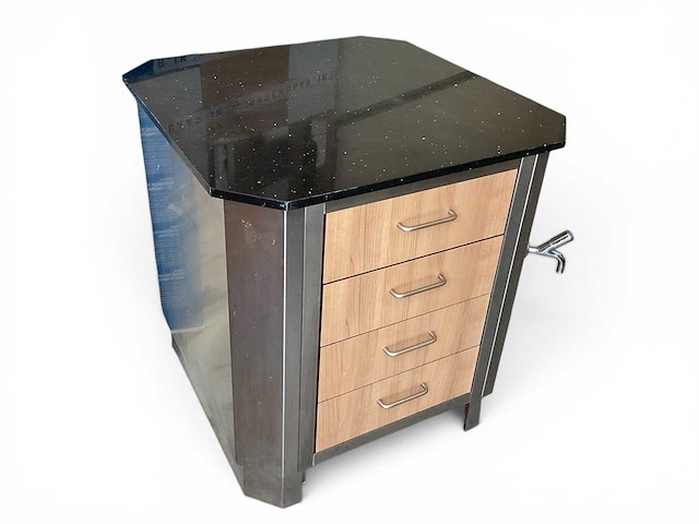 Keukenblok eiland met granieten blad en kraan stopcontact 100x96x90 cm - afbeelding 4 van  6