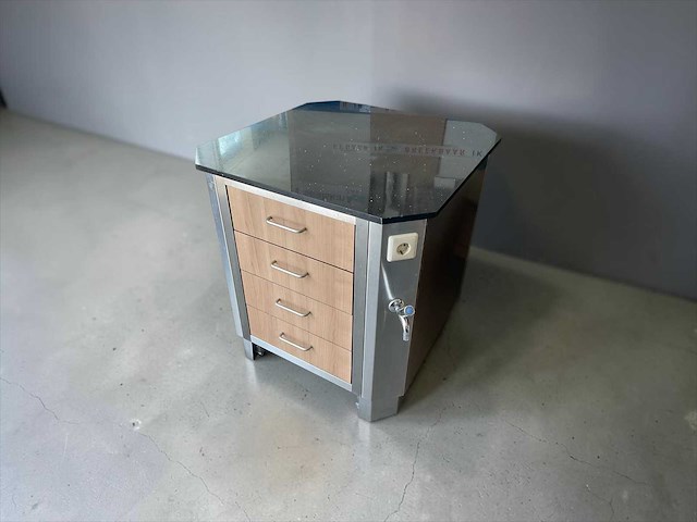 Keukenblok eiland met granieten blad en kraan stopcontact 100x96x90 cm - afbeelding 2 van  6