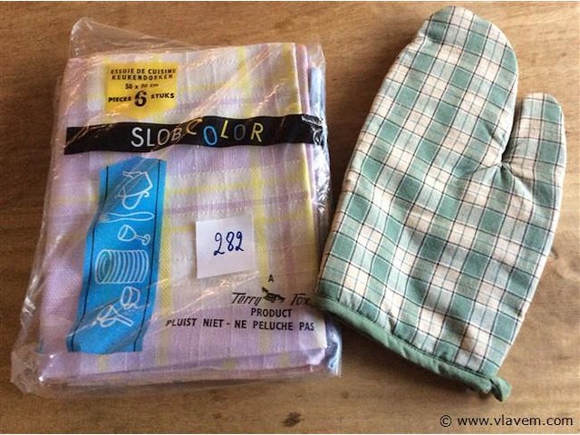 Keukenhanddoeken + overwant - afbeelding 1 van  2