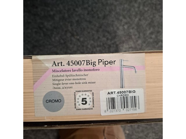 Keukenkraan emmevi, big piper, chroom - afbeelding 4 van  4