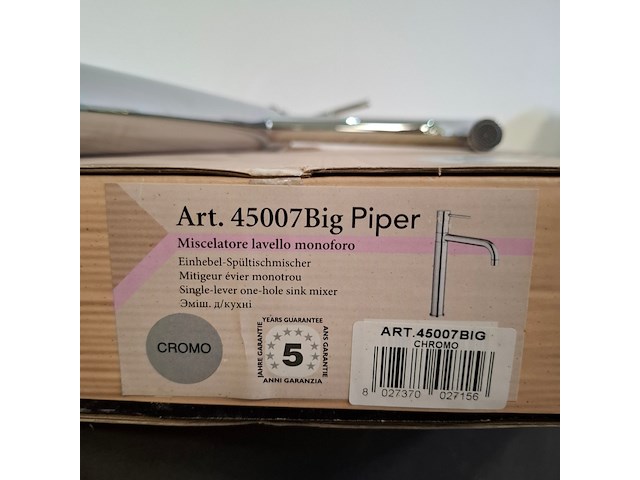 Keukenkraan emmevi, big piper, chroom - afbeelding 4 van  4