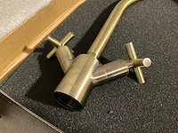 Keukenmengkraan antiek brons met kruisgreep knoppen - afbeelding 5 van  8