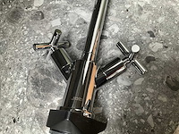 Keukenmengkraan chroom met kruisgreep - afbeelding 3 van  6