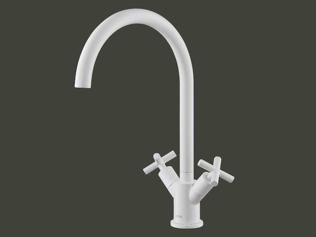 Keukenmengkraan mat wit met kruisgreep - afbeelding 1 van  7