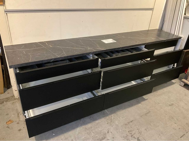 Keukenopstelling 300cm mat zwart - afbeelding 2 van  4