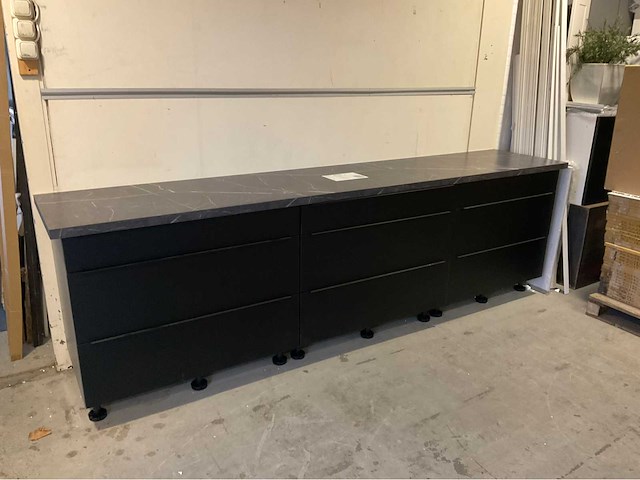 Keukenopstelling 300cm mat zwart - afbeelding 3 van  4