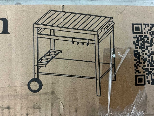 Keukentrolley(metaal en hout) - afbeelding 2 van  5