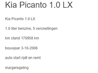 Kia - 2006 - picanto - 1.0 lx - 93-tj-rl - afbeelding 4 van  12