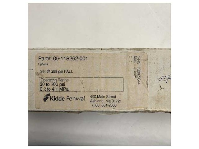 Kidde fenwal 06-118262-001 30 to 600 psi pressure switch - afbeelding 5 van  5